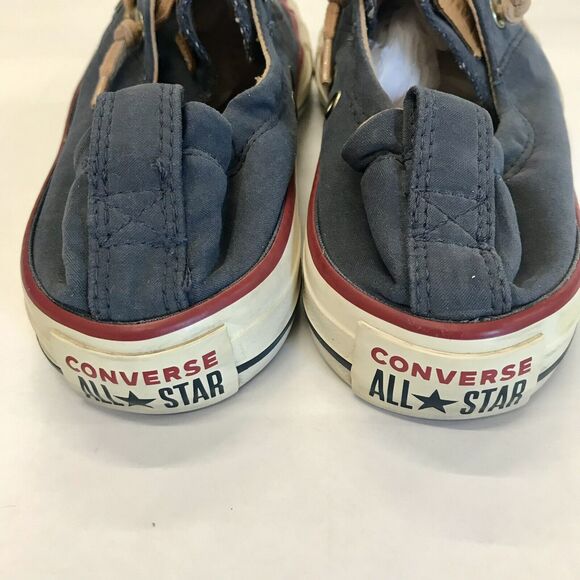Converse Shoreline Navy Blue Slip On Sneakers w/ Elastic Back & Leather Laces 7 - Picture 8 of 13